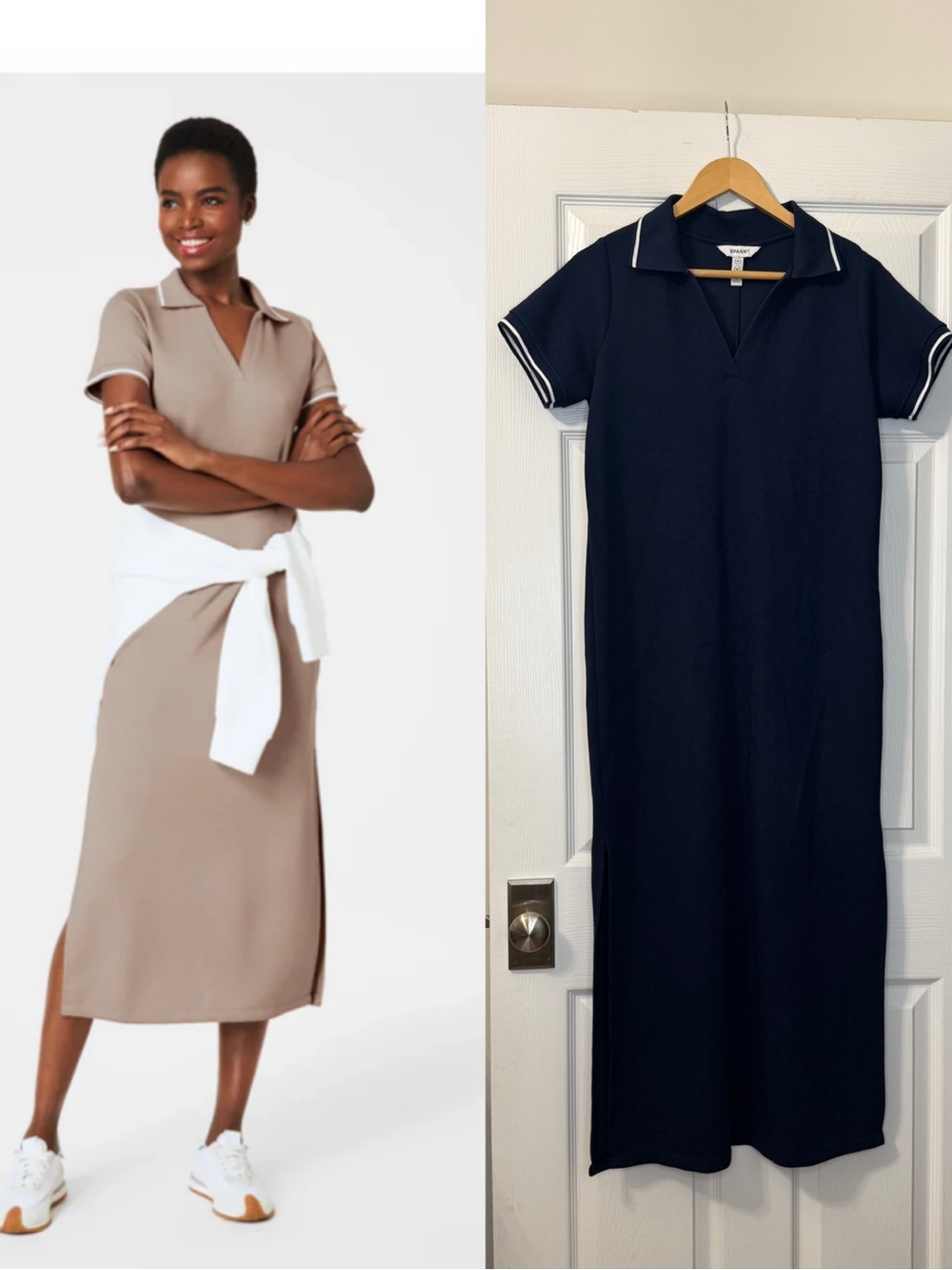 SPANX AirEssentials Pique Polo Midi Dress